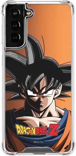 Skinit Funda transparente compatible con Galaxy S21 Plus 5G  Diseño de retrato de Dragon Ball Z Goku con licencia oficial