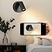 Generic Wall Mount Lamp - Magnetic Wall Light, Wall Lamps for Bedroom | Magnetic USB Rechargeable Wall Lights | Lighting Function Lighting Tool for Bedroom Study Room Stair Porch Warehouse, Black
