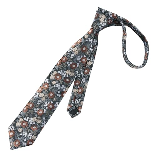 Image of Alizeal Mens 3.15'' Natural Flower Pattern Tie with Floral Pocket Square Set