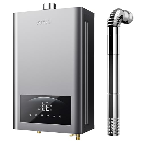 APUS Tankless Water Heater Propane, 140,000 BTU Indoor Installation Up to 6.8 GPM, Smart Wi-Fi App Control, Instant Hot Water on Demand