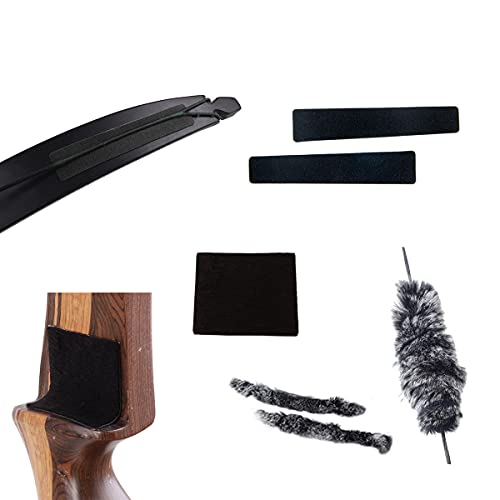 ZZYB Bogensehne Schalldämpfer Schalldämpferplatte für Bogenschießen Traditionelle Pfeilauflage aus Leder Bogenzubehör-Set für Traditioneller Jagdbogen Recurvebogen Cover