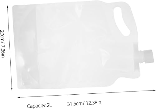 Miniatura 8 de BESPORTBLE 3 unids 2L reutilizable bolsa contenedor de agua portátil de emergencia jarra de agua bolsa de agua plegable al aire libre bolsa de agua