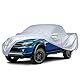 JUDANNA Autoabdeckung Wasserdicht Passend für Ford Ranger Toyota Hilux Nissan Navara VW Amarok, Sommer Vollgarage Autoplane Auto Abdeckplane Outdoor Abdeckung für Regen Sonne Staub UV-Schutz, Silber