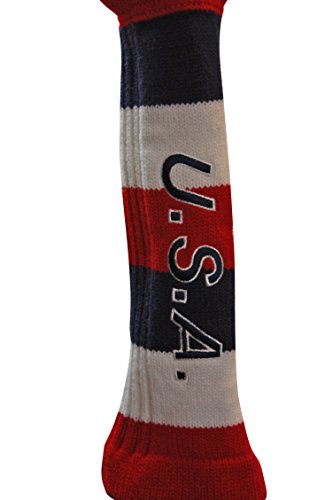 Usa Patriot Majek Golf Club Fairway Wood Pom Pom Patriotic Knit Head Cover Headcover For Metal Woods #TOP1