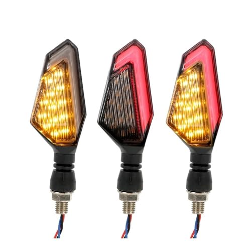 Intermitentes de moto universales DC 12V y lámpara de freno trasero con luces de señal de giro kit de 2 4