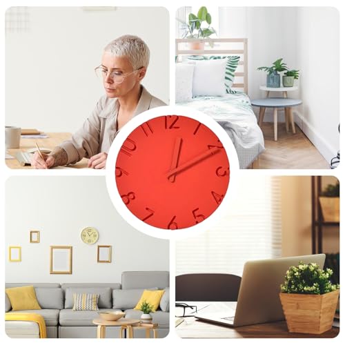 Horloge murale silencieuse 30 cm effet ciment pour concentration au bureau - 5
