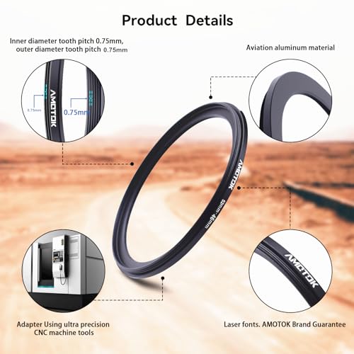 Adaptador de lente de 52 mm a 46 mm, anillo reductor de filtro, compatible con todos los accesorios de filtro de 46 mm, fabricado con mecanizado CNC miniatura 2