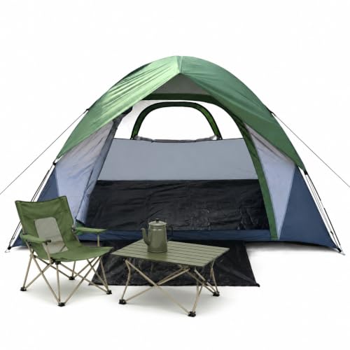XL Camping Tents 4/6 Person Tents Waterproof Dome(Army Green+4 People)