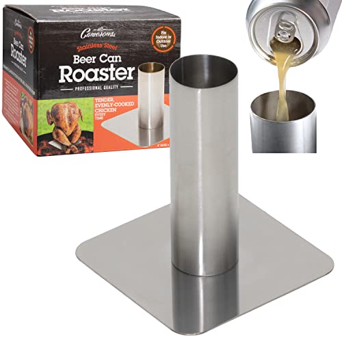 Camerons Beer Can Roaster - Stainless Steel BQQ Grill Chicken Roaster - Enhance Meal Flavor with Juicy Poultry on Barbecue Beer Stand - Indoor & Outdoor Use - Grilling Cookout Essential