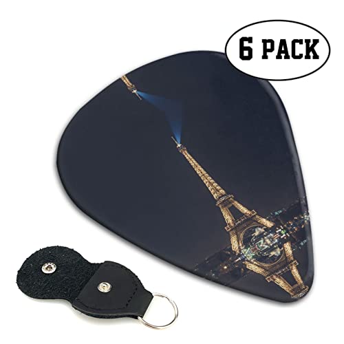 Tower in Paris At Night Lot de 6 médiators pour guitare acoustique, guitare électrique, basse, ukulélé – fins, moyens et… - Les Beatles, Paul McCartney, John Lennon, RIngo Starr, George Harrison Tower in Paris At Night Lot de 6 médiators pour guitare acoustique, guitare électrique, basse, ukulélé – fins, moyens et… – Image 3