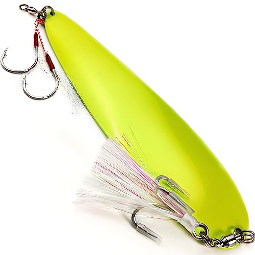 VMSIXVM Magnum Flutter Spoons Large Fishing Spoons for Striped Bass, 9 in
