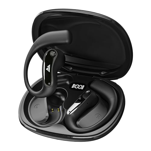 Image of WeCool Moonwalk M1 Pro Open Ear Earbuds Wireless with 360 Panoramic Sound, Bluetooth 5.4 Ows Earphones with Call Noise Reduction, Ear Safe Headphones with Mic, 60H Playtime, LED Display, IP55