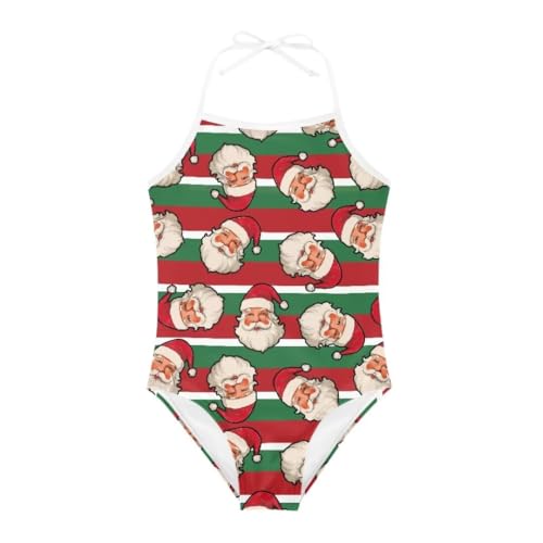 Image of Christmas Girls One-Piece Swimsuits Beach Halter Swimwear Bathing Suit for 3-10 Years