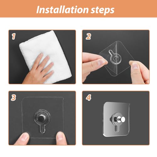 Image of Kruggo PVC Adhesive Wall Hooks, No Drill Required, Strong Hold, Damage-Free Removal, 6PCS, 2.36 inch 3.93 inch (Industrial Style, 5 lbs Max Weight, Kitchen & Bathroom Use)