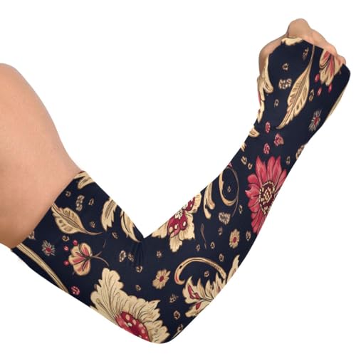 Cooling Arm Sleeves for Men Women UV Sun Protection Arm Covers Paisley India Compression Sleeves Sports Football Golf Cycling