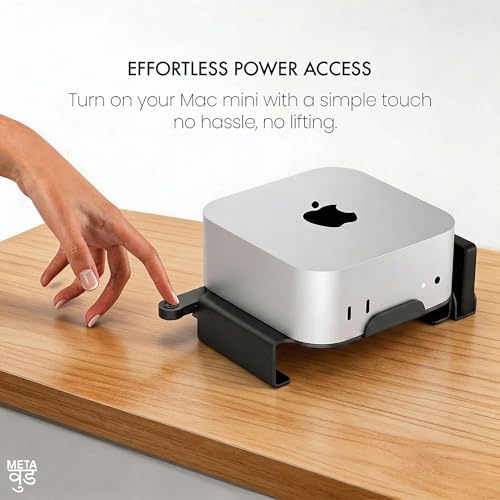 Image of Desktop Mount for Mac mini M4 & M4 Pro | Airflow Design & Quick Power Button Access | SSD Holder | Cable Organiser | Mac mini Stand 2026 (Black)