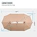 SUPERJARE 13FT Outdoor Umbrella for Patio, Double sided Pool Umbrellas with Fade Resistant Canopy, Large Table Umbrella for Deck, Market, Backyard - Beige