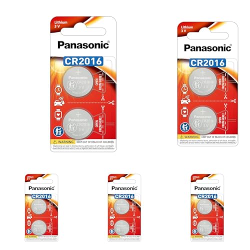Panasonic 3V Lithium Coin Cell Battery 10 Pack (CR-2016PT/2B)