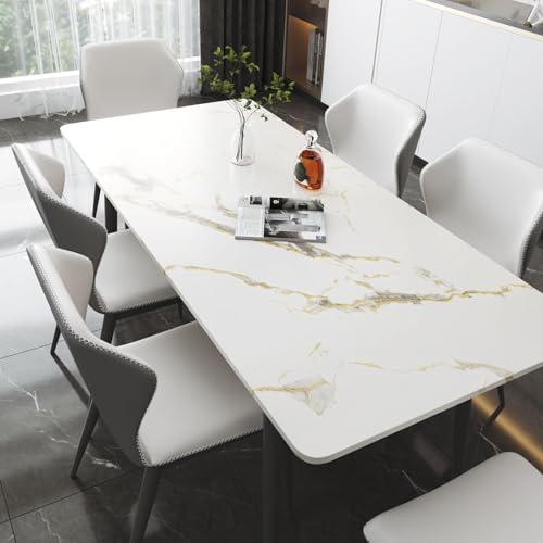LACHEERY Papier Peint Blanc avec Veines Dorées Marbre 40cm x 200cm Vinyle Adhesif Marbre Papier Autocollant pour Meuble Armoires Étagères Porte Plan de Travail Stickers Cuisine Imperméable Élégant – vue 3