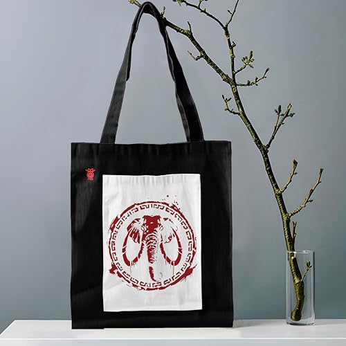 Image of ZORI Black Tote Bag With Pocket Printed Designed Canvas Tote Bags For Women large capacity,Tote bag For Shopping, College, Travel, More Canvas Handbag For Unisex Bag