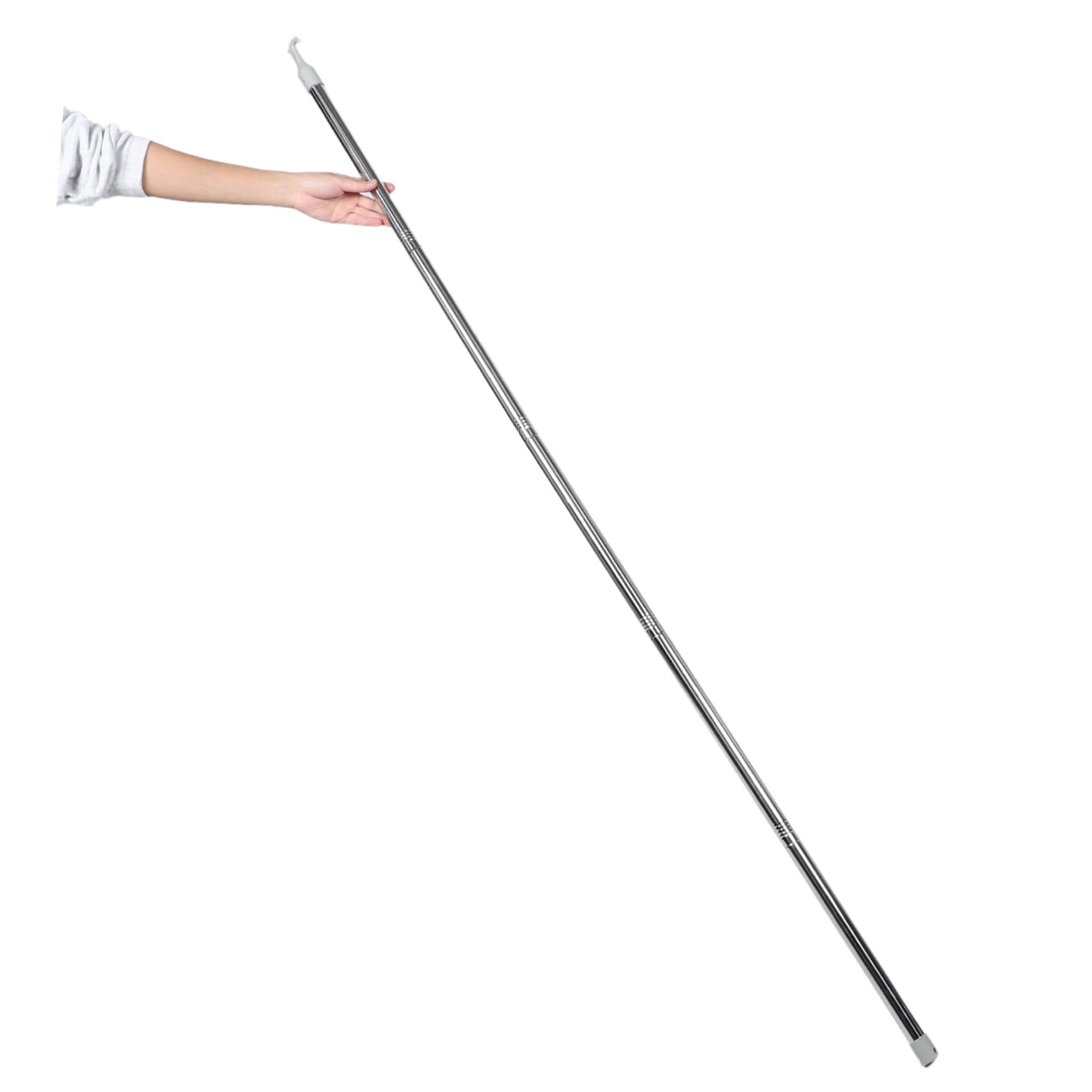 MAGICLULU Asta Telescopica in Acciaio Inox Regolabile con Gancio per Apertura Lucernari e Tende da Finestra, Resistente all'Usura, per Case e Ambienti Commerciali, 2 Metri
