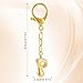 Initial Keychains for Women, Gold Fashion Charm Letter Key Chain Copper Bubble Alphabet Key Ring for Bag Purses(P)