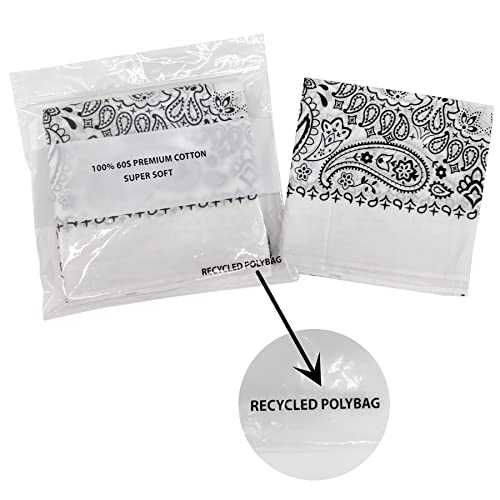 Image of Single Pack Bandanas 60s Premium Cotton Soft Thin Handfeel Large Handkerchief for Men and Women
