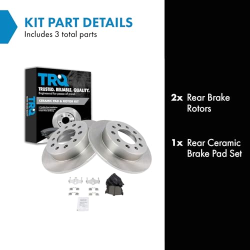 Image of TRQ Rear Ceramic Brake Pad and Rotor Set | For 2003-2008 Hyundai Tiburon