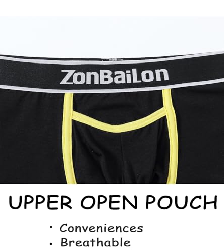 ZONBAILON Men’s Bamboo Viscose Underwear Horizontal Fly Shorts Sexy Bulge Pouch Sweat Wicking Breathable Boxer Briefs3