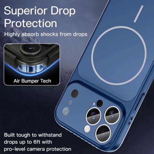 Image of SHINESTAR Converter Case for iPhone 16 Pro Max | Premium Protective Mag-Safe Cover | iPhone 17 Pro / 17 Pro Max Series Style Design | in-Built Camera Guard | Wireless Charging Compatible - Blue