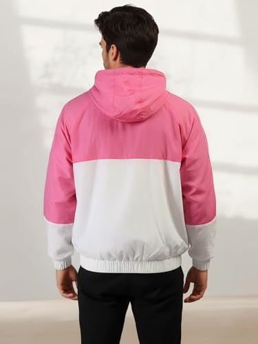 Image of CHKOKKO Sunscreen Jacket for Men Windcheater Hooded Zipper Sports Jacket | UV Protection | Sun Protective | Lightweight Water Resistant | Riding Biker | Outdoor Travel Gym Running