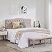 Iroomy Upholstered Full Headboard, Button Diamond Tufted Headboard with Adjustable Height and Solid Wood Leg, Linen Fabric Padded Headboards for Full Size Bed, Mordern Head Board, Beige