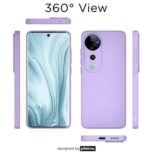 Image of Outlouders Back Cover for Vivo V40 Pro | Camera Protection | Durable Soft Matte Silicone Bumper Case (Purple)