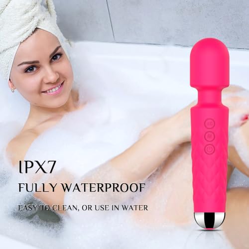 Image of SANJIANKE Vibrator Wand Sex Toys,Clit Stimulator Vibrators,Vibrator for Woman,Wand Massager Sex Toy,20 Patterns,8 Speeds of Pleasure,Quiet Adult Sex Toys,Waterproof, for Women Gifts (Rose Red)