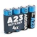 Produktbild ABSINA 4X Batterie A23 für Garagentoröffner und vieles mehr - 23A 12V Batterie Alkaline auslaufsicher & mit Langer Haltbarkeit - A23S 12V Batterie, 12V 23A Batterie, L1028 23A 12V Battery, V23GA
