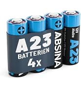 ABSINA Batterie A23 L1028 12V Alkaline - auslaufsicher &amp; langlebig | 4er Pack 23A 12V Batterie fü...