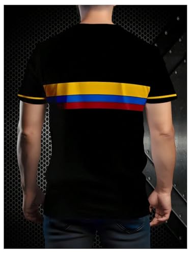 Image of RoseSeek Men's Color Block Short Sleeve Tee Shirts Casual Crewneck T Shirt Trendy Summer Tops