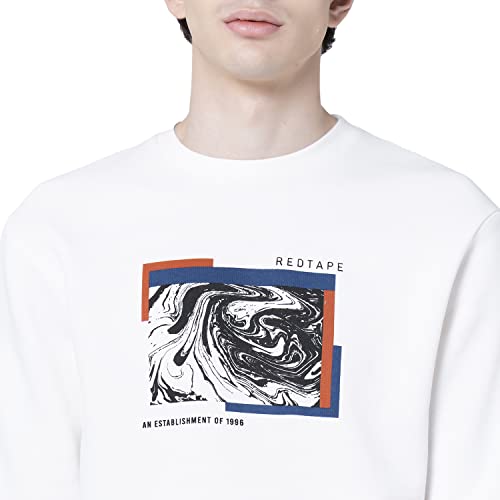 Image of Red Tape Men Cotton Blend Round Neck Sweatshirt