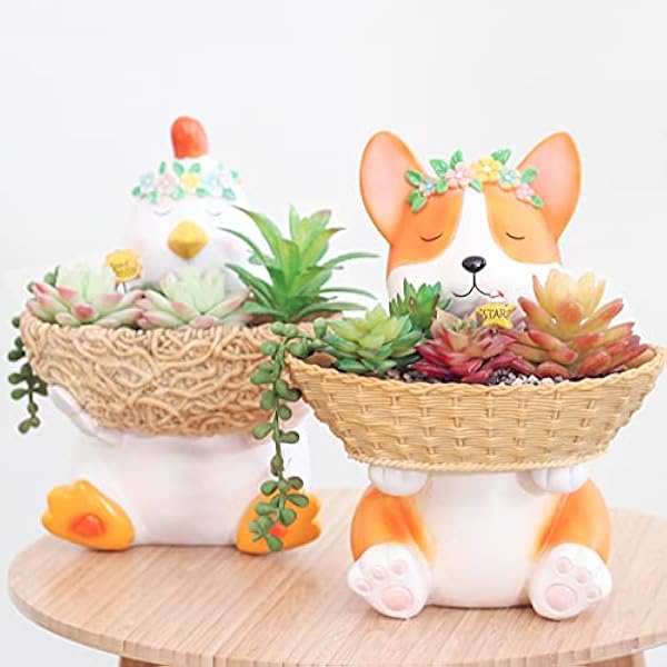 Bloempot opbergvak desktop decoratie Sieradenopslag Entree Sleutel Opbergdoos Snoepopslag Telefoon Opslag van kleine voorwerpen Harsversieringen Kantoor Woonkamer Dierlijke sculptuur,Rabbit