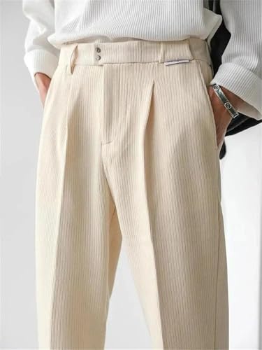 Men Work Slim Fit Straight Formal Suit Trousers Wide Leg Office Business Wrinkle Free Dress Pants2