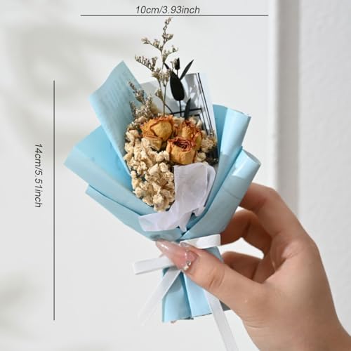 Mini ramo de flores secas hechas a mano x6 piezas miniatura 4