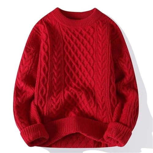 Men Solid Striped Knitted Sweater Crew Neck Long Sleeve Loose Daily Casual Knitted Pullovers Tops2