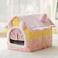 Pinkgarden Kattenbed voor binnenkatten, kattenhuismeubels voor huisdier, kitten tent, grot, schattige hondenbedden voor puppy's, middelgrote honden met afneembaar, wasbaar, zacht kussen, bruin