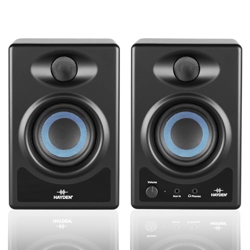 hayden E-3.5BT 3.5' Near Field Studio Monitors with Bluetooth, 50W...