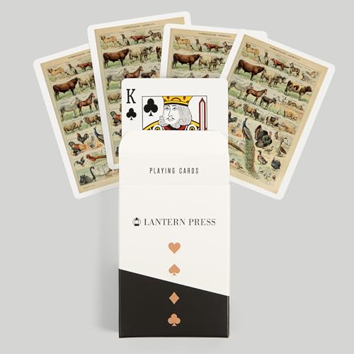 Baraja de 52 cartas de poker Lantern Press con arte vintage miniatura 6