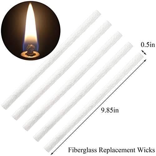 image for Lawei 30PCS Fiberglass Replacement Wicks, 9.85 Inch Long Life Torch Re