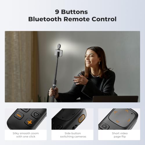 Image of K&F CONCEPT Auto Drop-Open Selfie Stick Tripod with Light, 70in