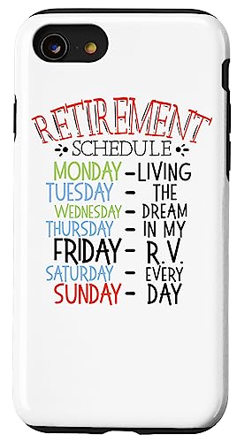 Camping Life Horario de jubilación Furgoneta Autocaravana Carcasa para iPhone SE (2020) / 7 / 8