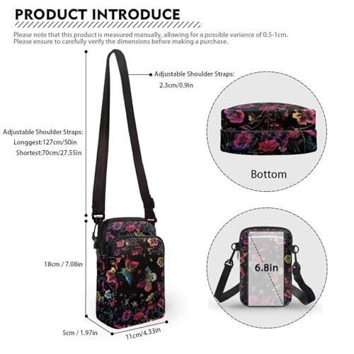 Image of Hawaiian Tribal Small Crossbody Bags for Women Cell Phone Bag Purse, Sea Turtle Zipper Sling Purses Shoulder Bag