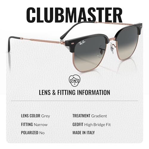 Image of Ray-Ban RB4416 NEW CLUBMASTER Square-Round Shaped Sunglasses for Men & Women with Official RAYBAN Eyewear Kit